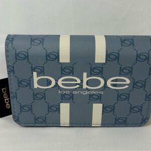 Bebe Blue and Cream Logo Cross Body Purse